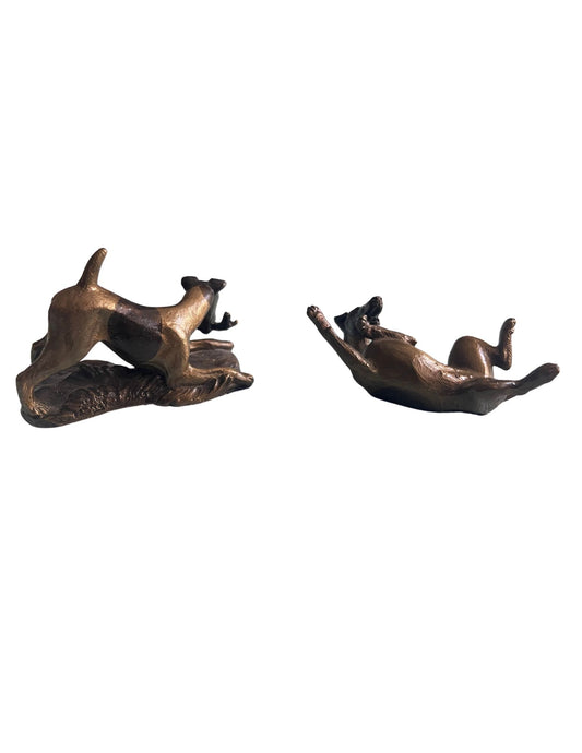 DL Engle smooth fox terrier sculptures